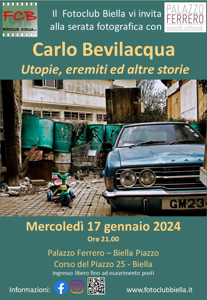 ✨Serata fotografica a cura di Fotoclub Biella Mercoledì 17 gennaio 2024 ore 21:00 | Palazzo Ferrero